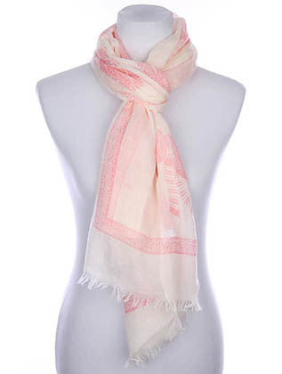 SCARF   HINDU ELEPHANT PRINT  KYF7023PNK - Scarvesnthangs
 - 3