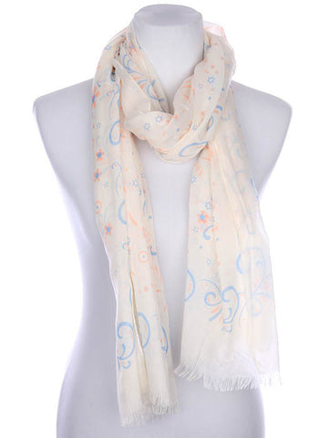 SCARF   FLORAL PRINT  KYF7024BLU - Scarvesnthangs
 - 2