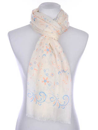 SCARF   FLORAL PRINT  KYF7024BLU - Scarvesnthangs
 - 3