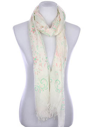 SCARF   FLORAL PRINT  KYF7024GRN - Scarvesnthangs
 - 1