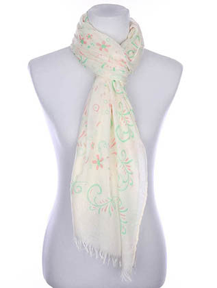 SCARF   FLORAL PRINT  KYF7024GRN - Scarvesnthangs
 - 3