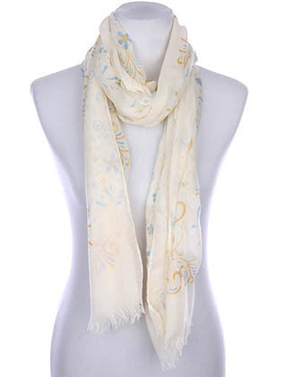 SCARF   FLORAL PRINT  KYF7024YEW - Scarvesnthangs
 - 1
