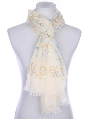 SCARF   FLORAL PRINT  KYF7024YEW - Scarvesnthangs
 - 3