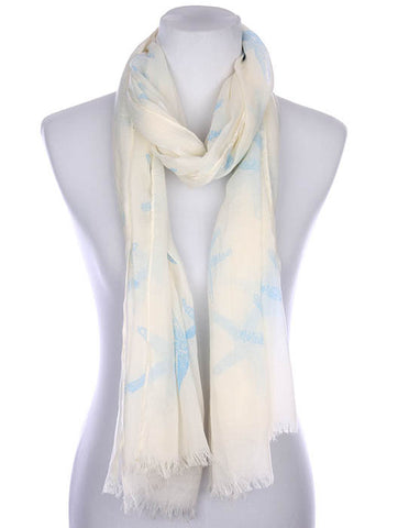 SCARF   STARFISH PRINT  KYF7025AQA - Scarvesnthangs
 - 2
