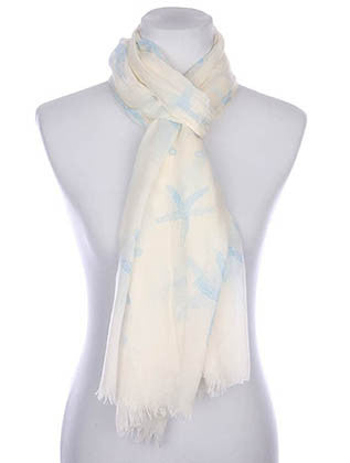 SCARF   STARFISH PRINT  KYF7025AQA - Scarvesnthangs
 - 3