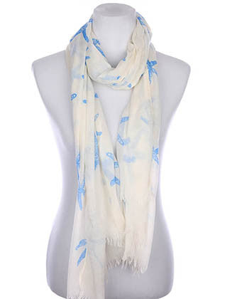 SCARF   STARFISH PRINT  KYF7025BLU - Scarvesnthangs
 - 1