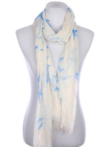 SCARF   STARFISH PRINT  KYF7025BLU - Scarvesnthangs
 - 2
