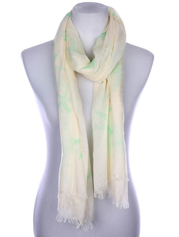 SCARF   STARFISH PRINT  KYF7025GRN - Scarvesnthangs
 - 2