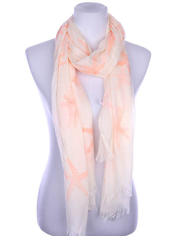SCARF   STARFISH PRINT  KYF7025ORG - Scarvesnthangs
 - 2