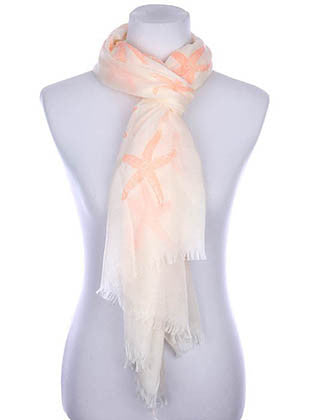 SCARF   STARFISH PRINT  KYF7025ORG - Scarvesnthangs
 - 3