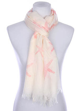 SCARF   STARFISH PRINT  KYF7025PNK - Scarvesnthangs
 - 3