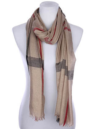 SCARF   CHECKER PRINT  KYF7027BEG