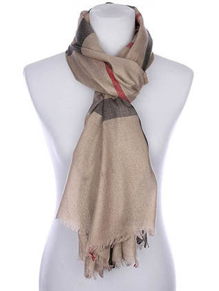 SCARF   CHECKER PRINT  KYF7027BEG - Scarvesnthangs
 - 3