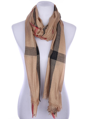 SCARF   CHECKER PRINT  KYF7027BRO - Scarvesnthangs
 - 2