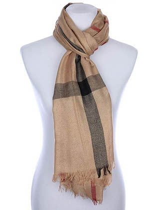 SCARF   CHECKER PRINT  KYF7027BRO - Scarvesnthangs
 - 3