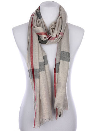 SCARF   CHECKER PRINT  KYF7027GRY