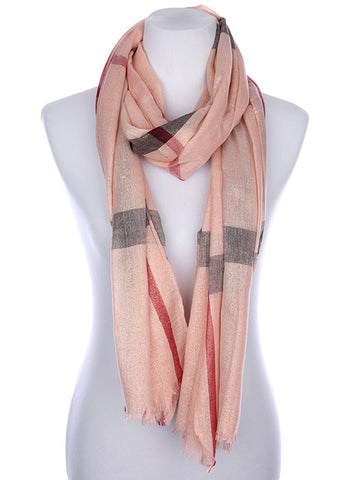 SCARF   CHECKER PRINT  KYF7027LPNK - Scarvesnthangs
 - 2