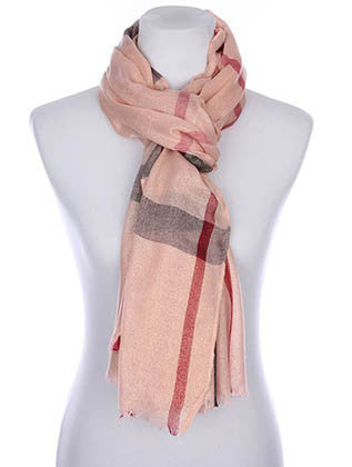 SCARF   CHECKER PRINT  KYF7027LPNK - Scarvesnthangs
 - 3