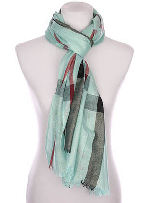 SCARF   CHECKER PRINT  KYF7027MIN - Scarvesnthangs
 - 3