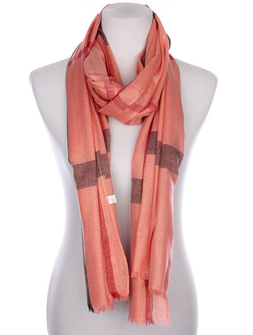 SCARF   CHECKER PRINT  KYF7027PNK - Scarvesnthangs
 - 2
