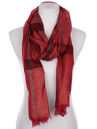 SCARF   CHECKER PRINT  KYF7027RED - Scarvesnthangs
 - 1