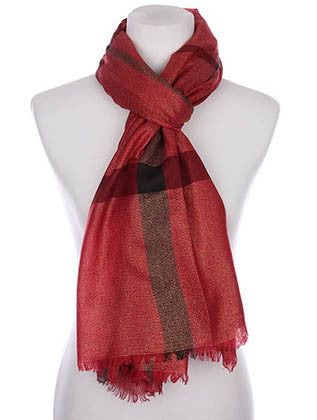 SCARF   CHECKER PRINT  KYF7027RED - Scarvesnthangs
 - 3