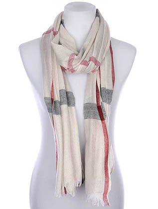 SCARF   CHECKER PRINT  KYF7027WHT