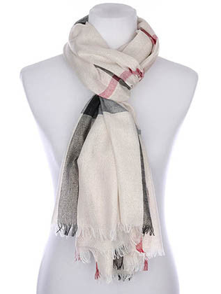 SCARF   CHECKER PRINT  KYF7027WHT - Scarvesnthangs
 - 3