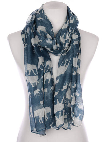 SCARF   ELEPHANT PRINT  KYF7028BLU - Scarvesnthangs
 - 2