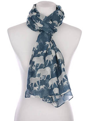 SCARF   ELEPHANT PRINT  KYF7028BLU - Scarvesnthangs
 - 3