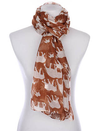 SCARF   ELEPHANT PRINT  KYF7028BRO - Scarvesnthangs
 - 3