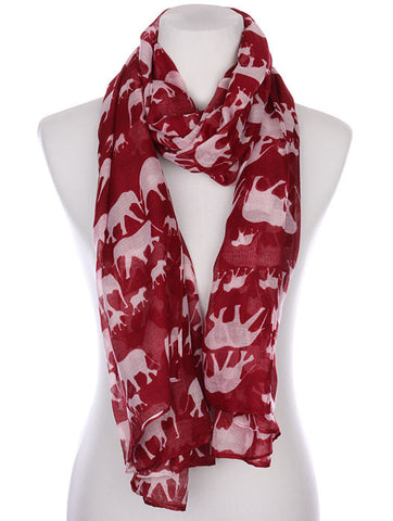 SCARF   ELEPHANT PRINT  KYF7028BUR - Scarvesnthangs
 - 2