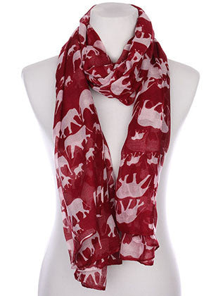 SCARF   ELEPHANT PRINT  KYF7028BUR