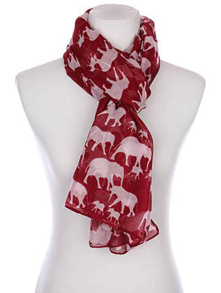SCARF   ELEPHANT PRINT  KYF7028BUR - Scarvesnthangs
 - 3