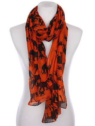 SCARF   ELEPHANT PRINT  KYF7028DORG - Scarvesnthangs
 - 1