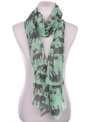 SCARF   ELEPHANT PRINT  KYF7028MIN