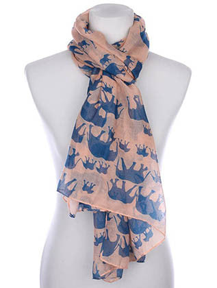 SCARF   ELEPHANT PRINT  KYF7028PCH - Scarvesnthangs
 - 3