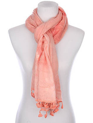 SCARF   FLORAL PATTERN EMBROIDERED  KYF7031PNK - Scarvesnthangs
 - 3