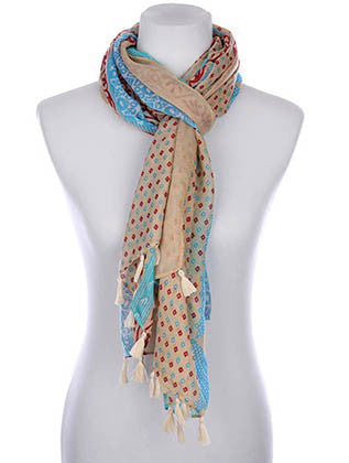 SCARF   PRINT  KYF7032BLU - Scarvesnthangs
 - 3