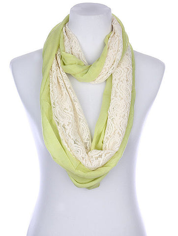 SCARF   HALF LACED  KYF80341GRN - Scarvesnthangs
 - 2