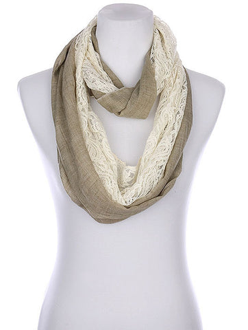 SCARF   HALF LACED  KYF80341GRY - Scarvesnthangs
 - 2