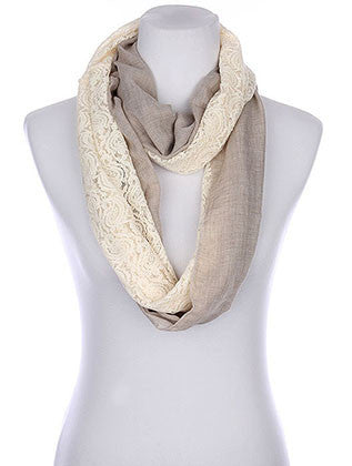 SCARF   HALF LACED  KYF80341LGRY