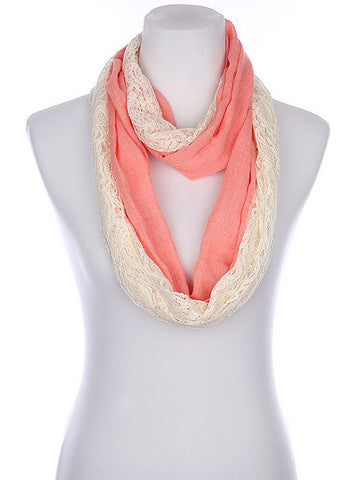 SCARF   HALF LACED  KYF80341PKA - Scarvesnthangs
 - 2