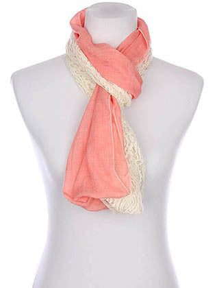 SCARF   HALF LACED  KYF80341PKA - Scarvesnthangs
 - 3