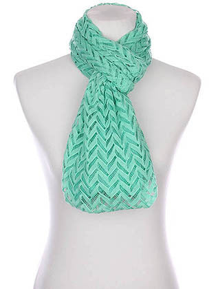 SCARF   CHEVRON PATTERN CROCHET  KYF8035MIN - Scarvesnthangs
 - 3