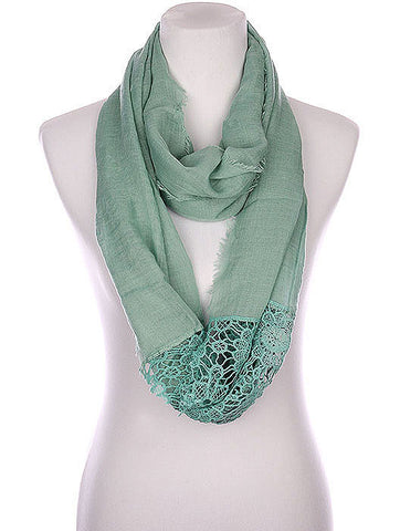 SCARF   CROCHET TRIM  KYF80361MIN - Scarvesnthangs
 - 2