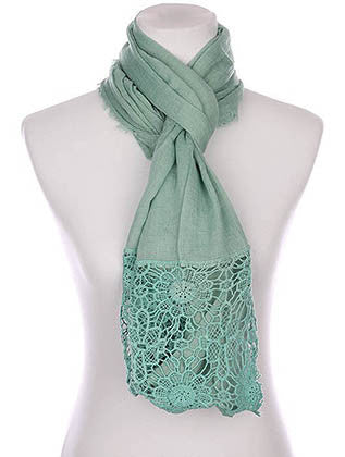 SCARF   CROCHET TRIM  KYF80361MIN - Scarvesnthangs
 - 3