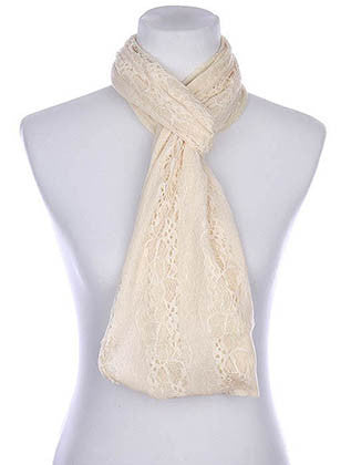 SCARF   LACE  KYF8037CRM - Scarvesnthangs
 - 3
