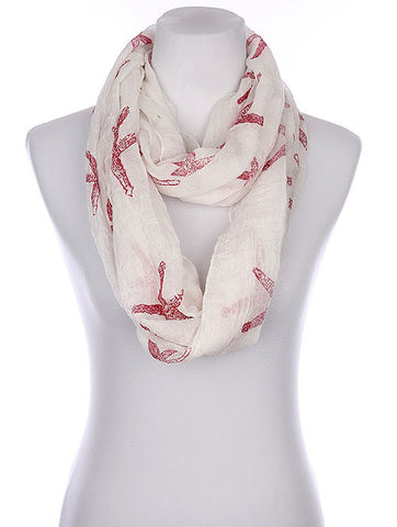 SCARF   STARFISH PRINT  KYF8039RED - Scarvesnthangs
 - 2