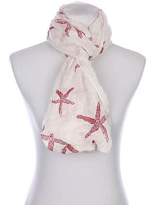 SCARF   STARFISH PRINT  KYF8039RED - Scarvesnthangs
 - 3